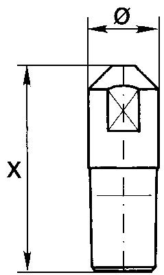 Punktelektrode, zentrisch gerade, Nr. 27 1:10, 45 mm lang