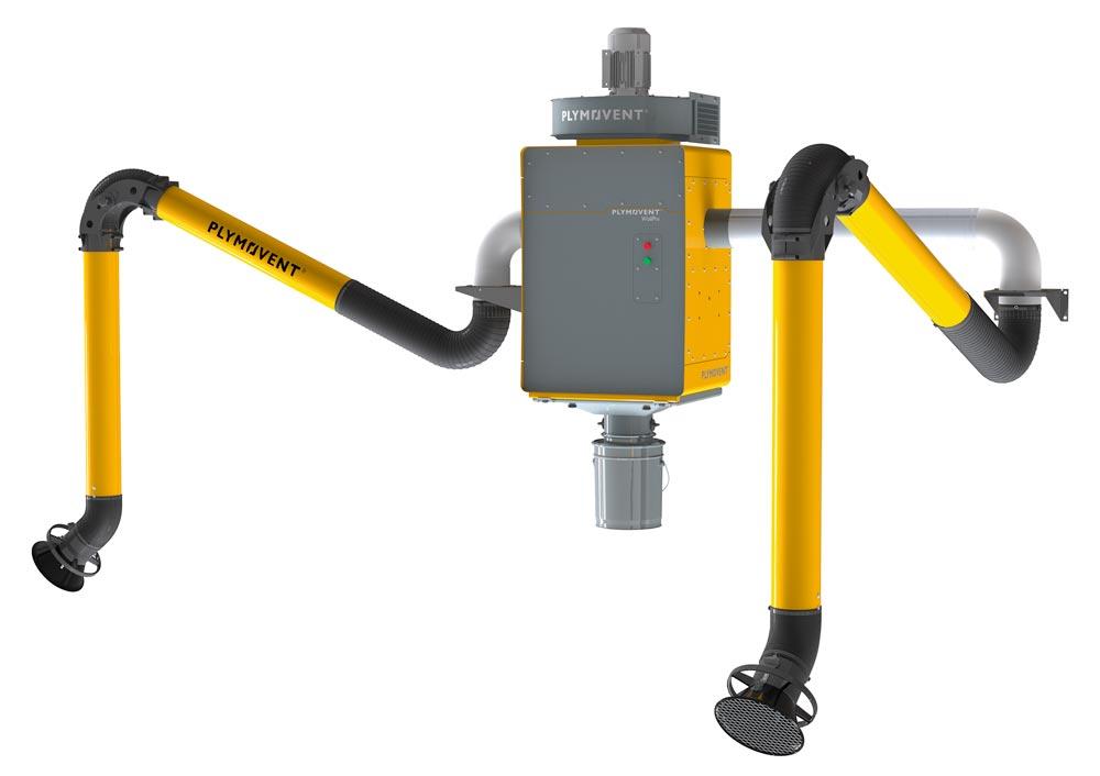 Schweißrauchfilter WallPro DOUBLE 160-3/EM mit zwei Absaugarmen 160 mm Drm., 3m