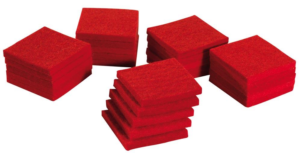 Paket Reinigungsfilz für Stahl rot, 25 Stck.