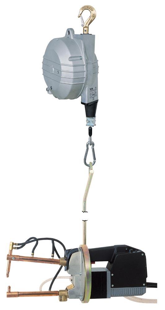 TECNA Punktschweißzange 7913 ohne Arme + Elektroden mit Druckwartungseinheit m. Manometer+ Schläuche f. Druckluft + Kühlwasser