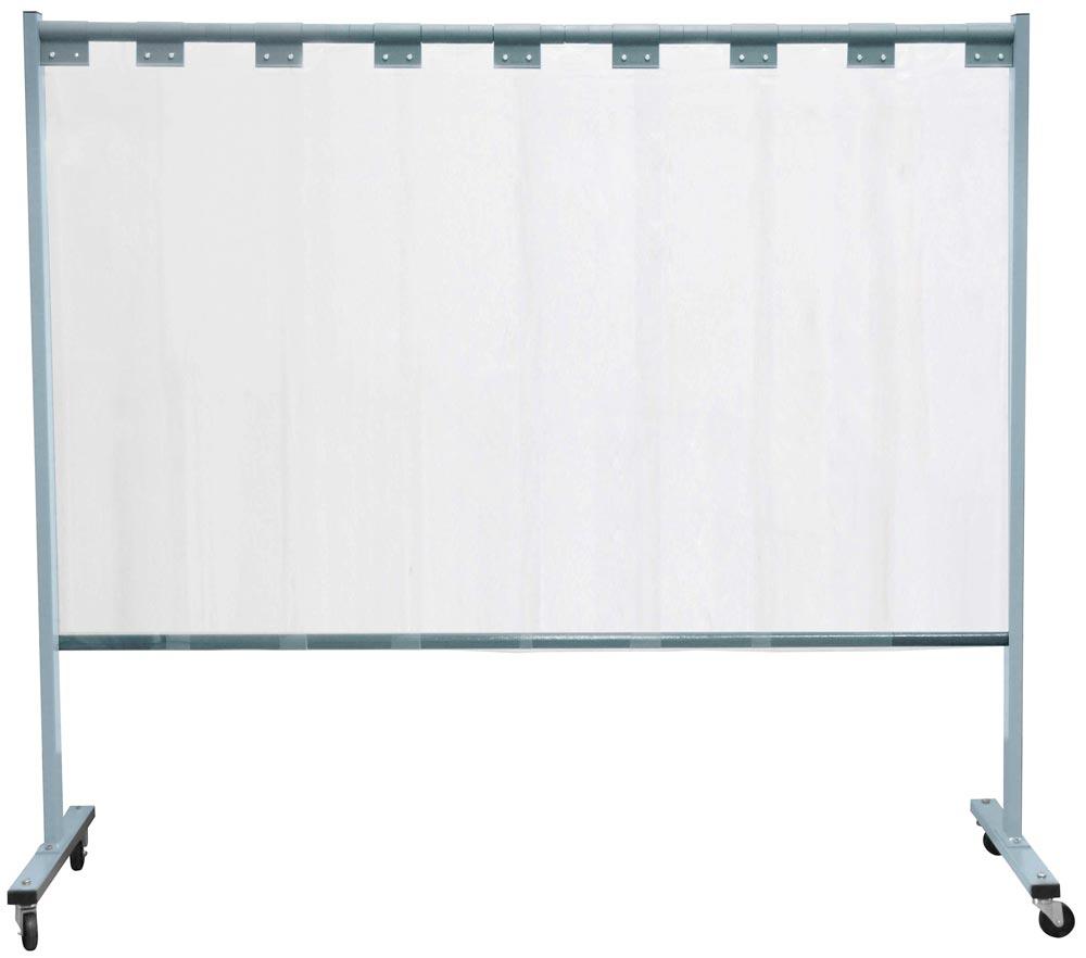 1-teilige Schutzwand mit Schweißerschutzlamellen,glasklar, 300 x 2 mm