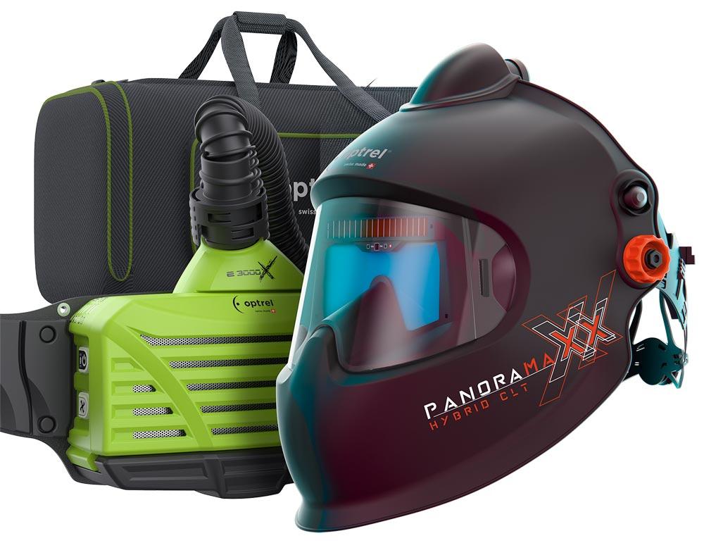 Ready to weld package panoramaxx pure air hybrid clt - schwarz: Frischluft Laser- / Schweisshelm und e3000X (ATEX)