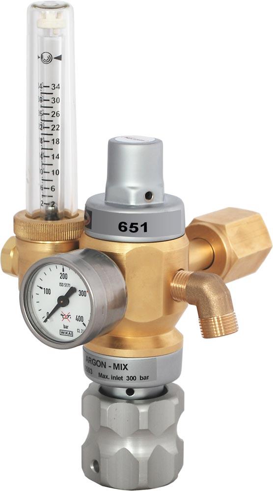 Druckminderer Modell 651 0-34L 300 bar absperrbar mit Gassparvorrichtung und Flowmeter