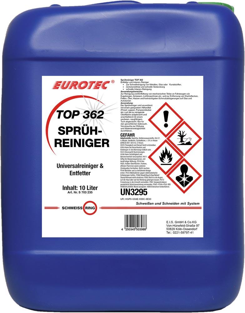 EUROTEC TOP 362 Reiniger und Entfetter, Kanister a 10 l