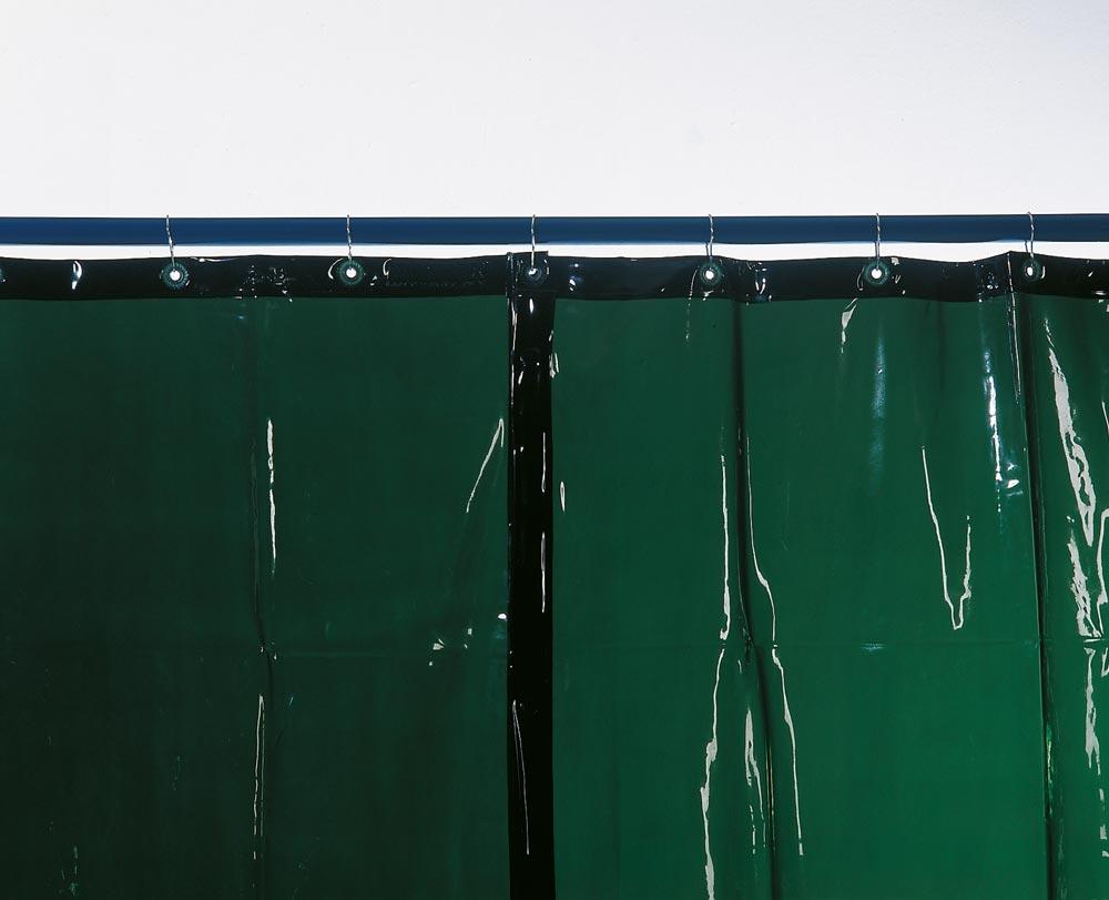 Schutzvorhang dunkelgrün-matt 1300x1800 mm DIN EN 25980 inkl. Ösen und Druckknöpfe 