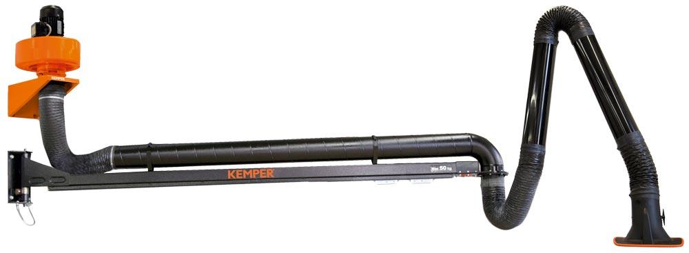 Abluftset, einteiliger Ausleger, 6 m Arm, Rohrausführung