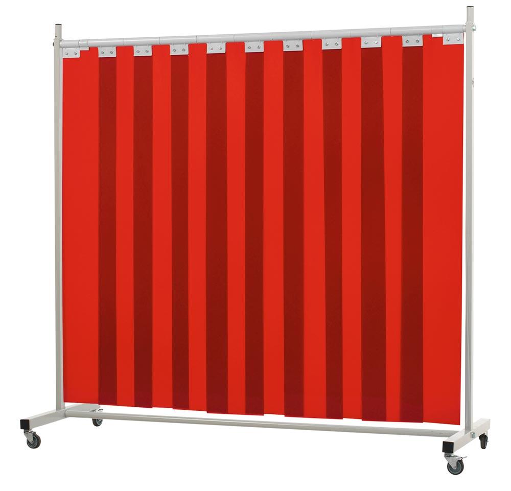 Stellwand ROBUSTO, 1-teilig, m. Lamellenvorhang, dunkelgrün matt