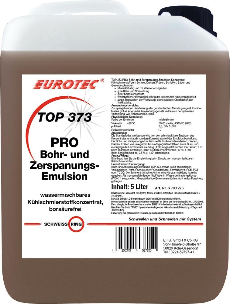 EUROTEC TOP 373 PRO Bohr- und Zerspannungs-Emulsion, 5 l Kanister
