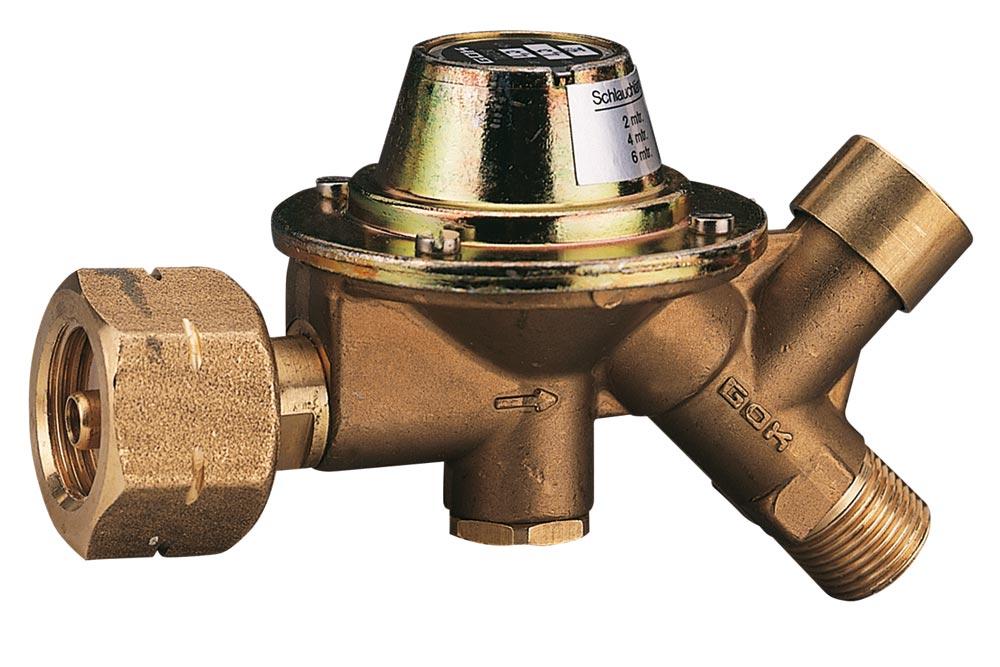 Druckregler DIN Kombi  R3/8 li. mit SBS