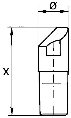 Punktelektrode, exzentrisch gerade, Nr. 17 1:10, 34 mm lang