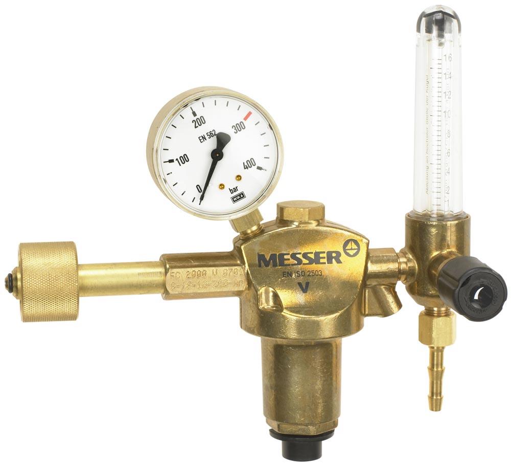 Flaschendruckminderer 300 bar, Argon 16l/min, G 1/4 Zoll, m. Schwebekörper