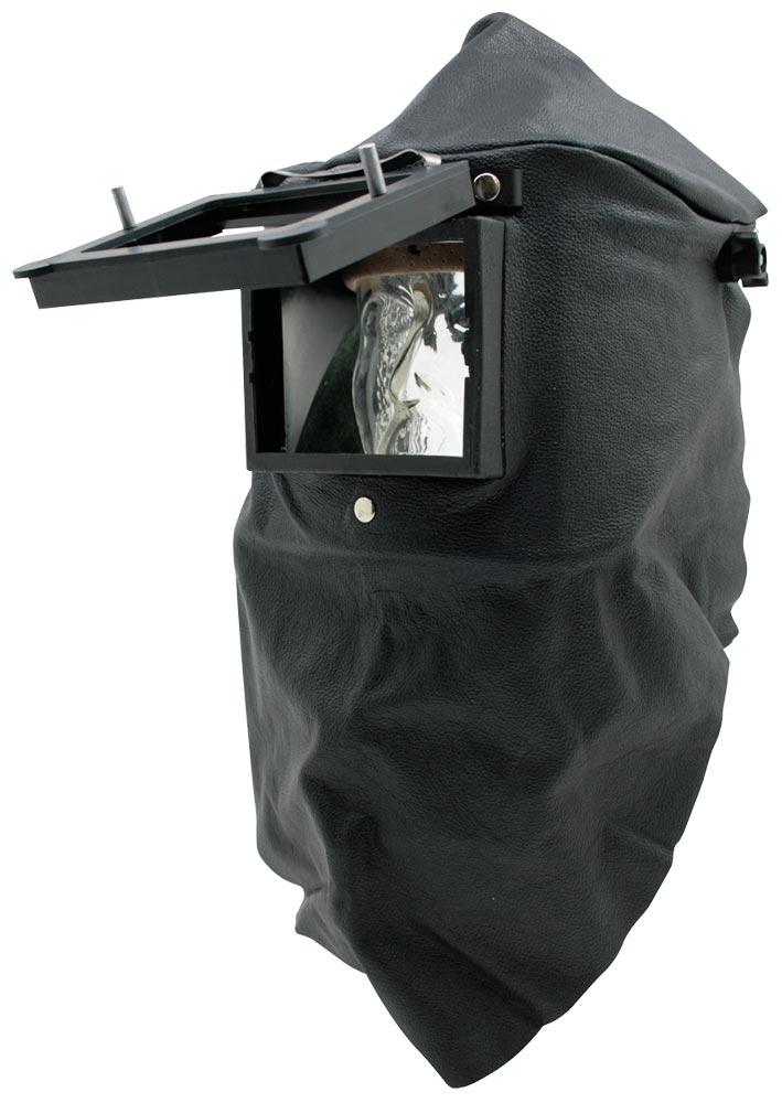 Lederkopfhaube mit Kopfband/ Klapprahmen 90 x110mm, hinten offen