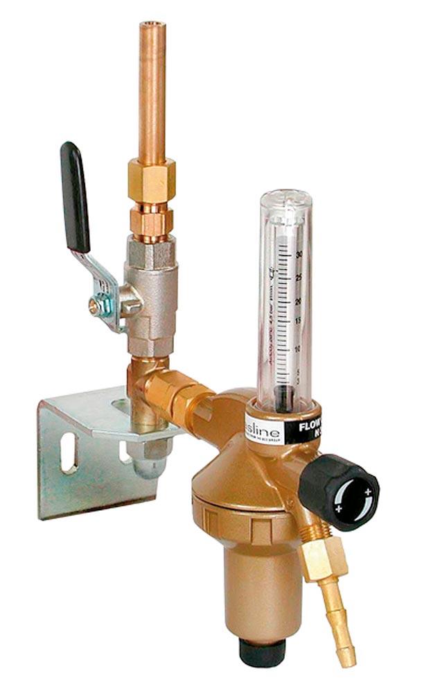 Entnahmestellenstation, einfach für ARGON/CO2 mit Messrohr 30 L