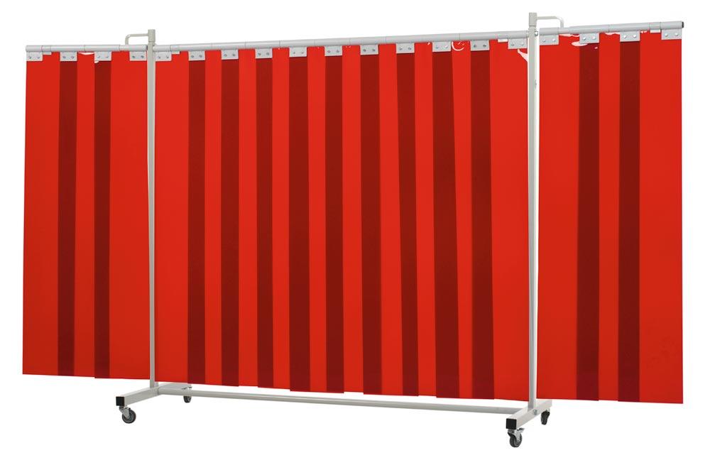 Stellwand ROBUSTO, 3-teilig, m. Lamellenvorhang, dunkelgrün matt