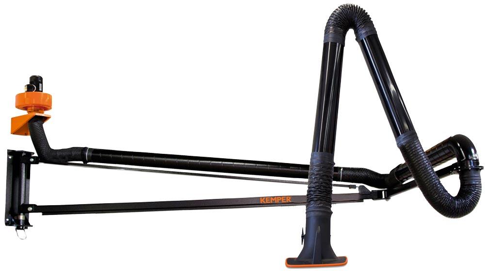 Abluftset, zweiteiliger Ausleger, 9 m Arm, Rohrausführung