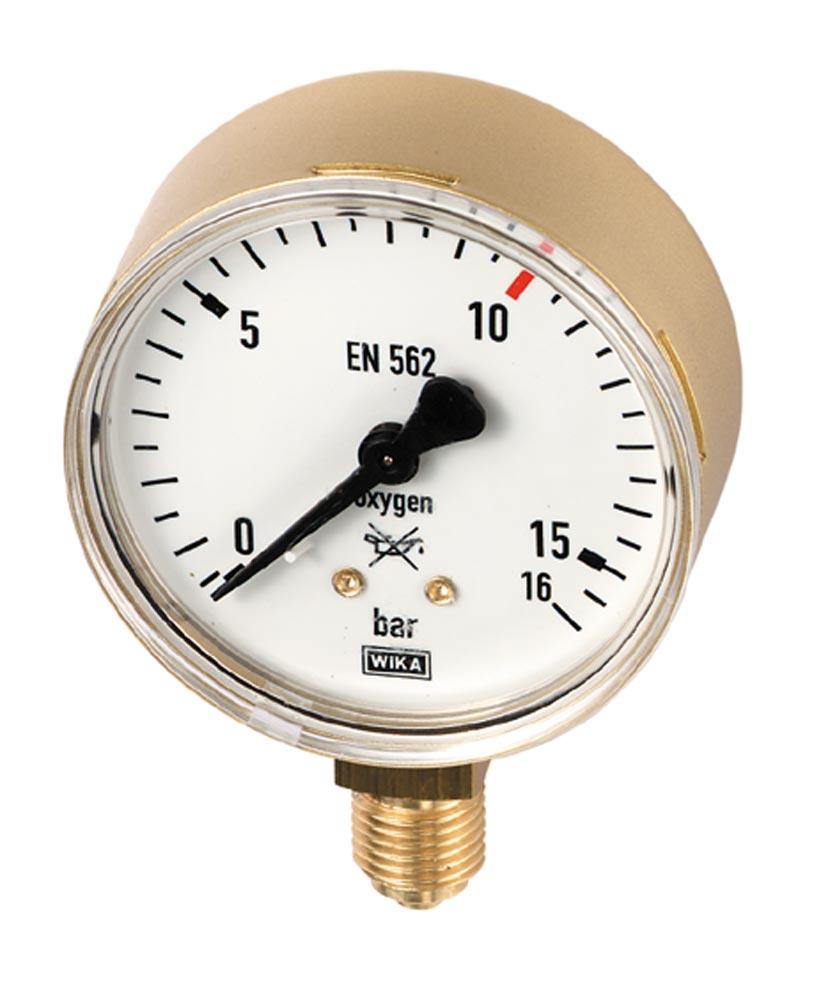 Einzelmanometer Sauerstoff 0-16 bar