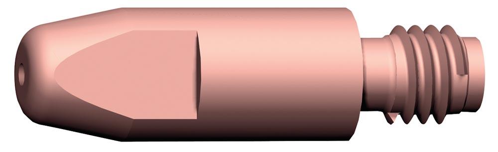 Stromdüse, gerade, CuCrZr (lang), M8, für Draht-Dm. 1,2 mm, D. 10 mm, Länge 48 mm