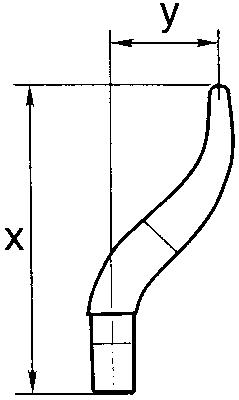 Punktelektrode, Schwanenhals, gebogen, Nr. 55 1:10, 102 x 50 mm