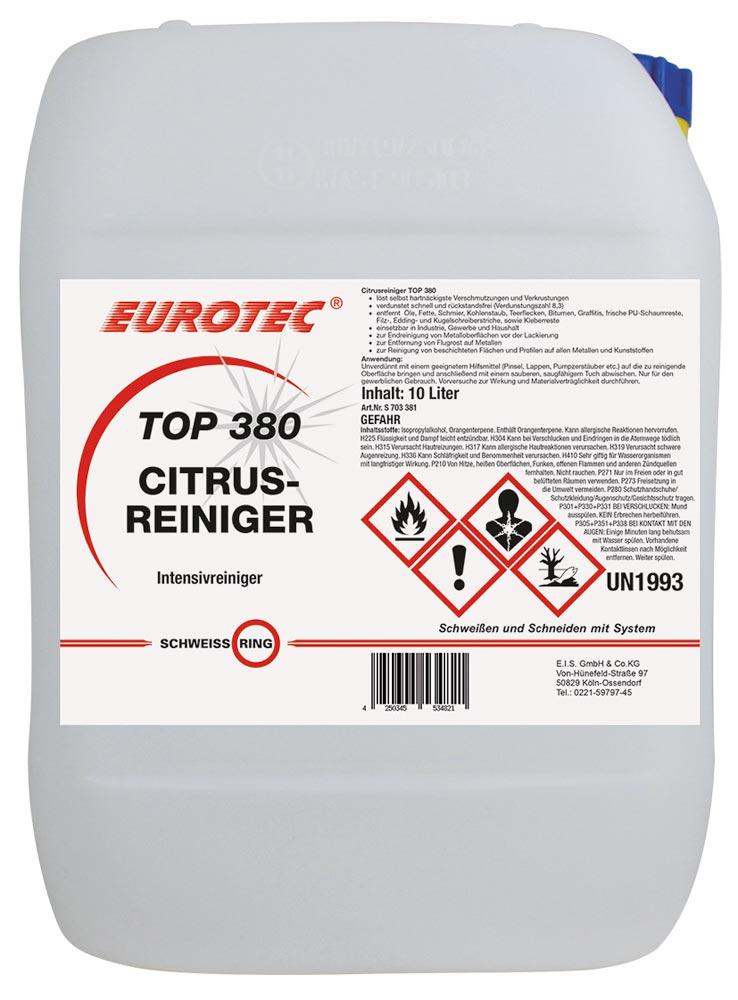 EUROTEC TOP 380 Sprüh-Citrusreiniger, Kanister a 10 L