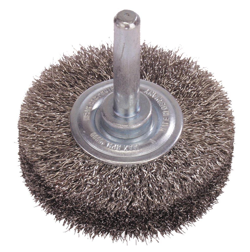 Schaftrundbürste D.60mm Schaft 6mm Drahtstärke 0,3mm VA 18mm