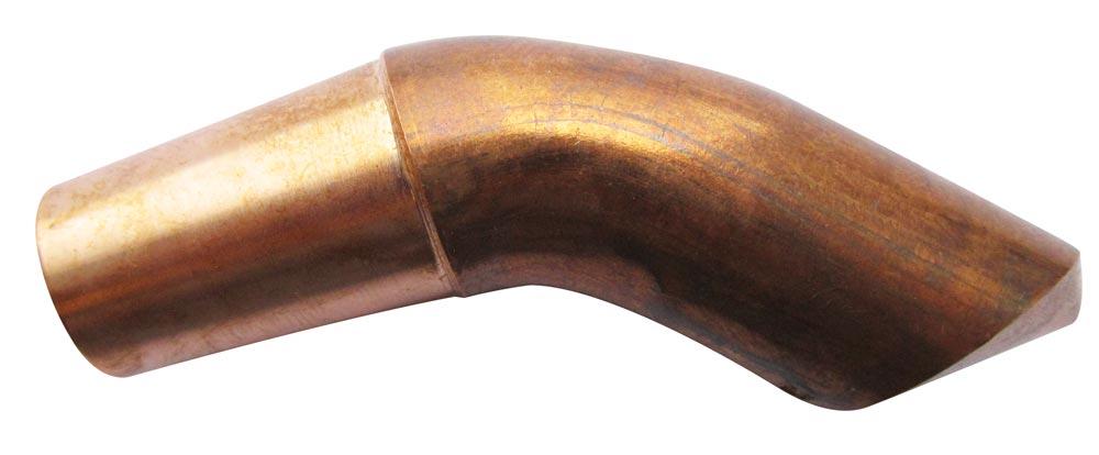 Randschweißelektrode gebogen, m. Punktfläche 6 mm, Nr. 57 1:10, 70 x 30 mm