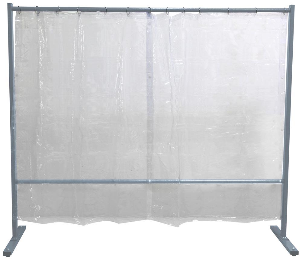 1-teilige Schutzwand mit Folienvorhang S0, glasklar, z. B. gegen Staub, Zugluft