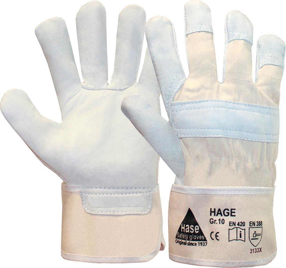 Arbeitshandschuhe Narbenleder Hage Natur 10