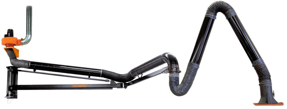 Abluftset, zweiteiliger Ausleger, 7 m Arm, Rohrausführung