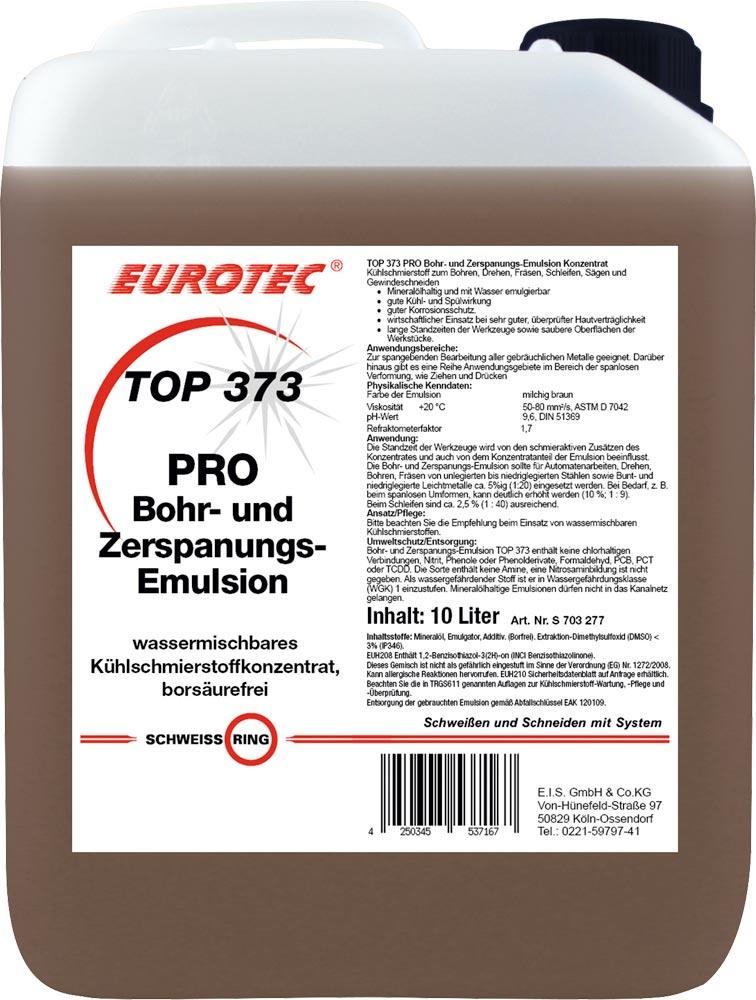 EUROTEC TOP 373 PRO Bohr- und Zerspannungs-Emulsion, 10 l Kanister