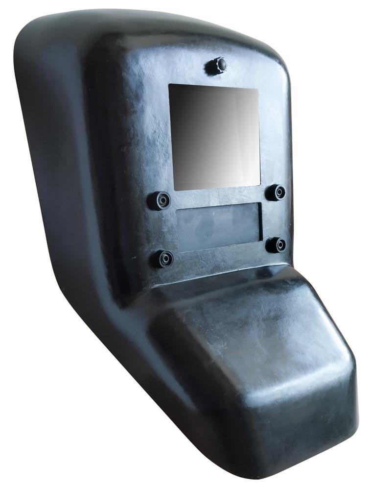 Handschutzschild Glasfiber, Glasgröße 90x110 mm, mit Freisicht-Einrichtung
