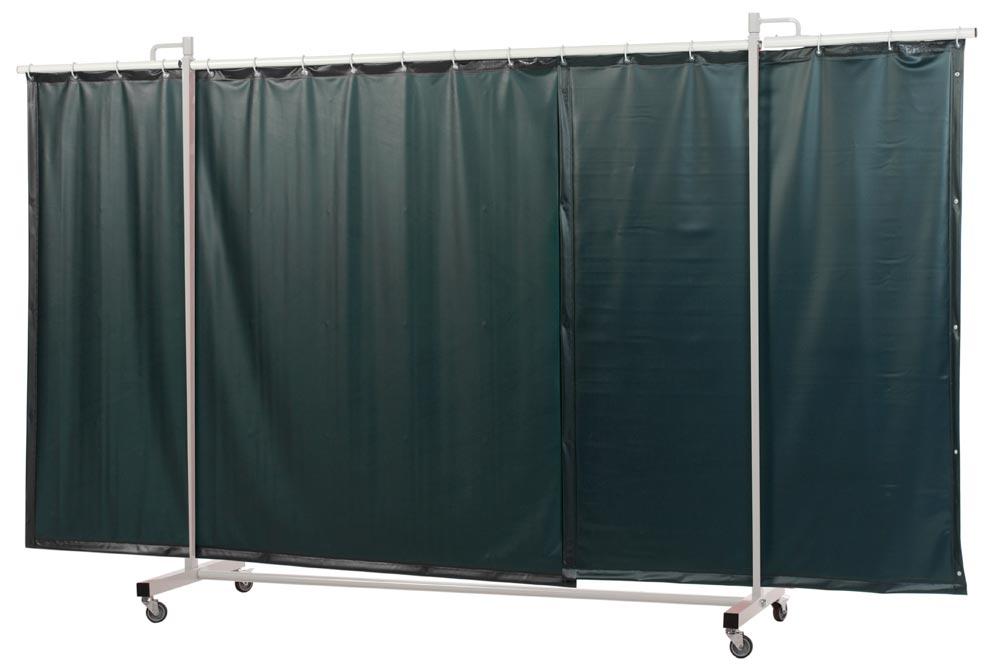 Stellwand ROBUSTO, 3-teilig, m. Folienvorhang, orange