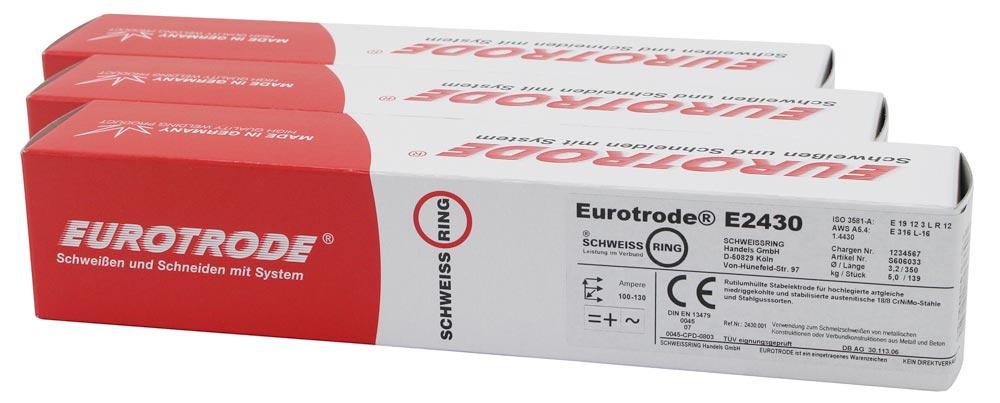 EUROTRODE Schweißelektrode Edelstahl 1.4430 E2430 3,2x350 mm