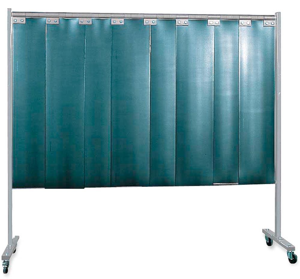 1-teilige Schutzwand mit Schweißerschutzlamellen S9, 300 x 2 mm, dunkelgrün, matt