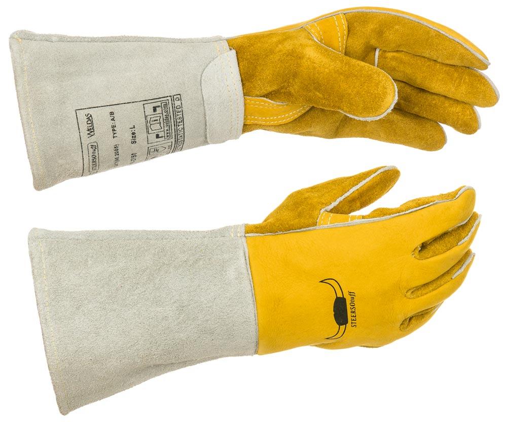 5-Fg.-Handschuhe mit Stulpe, braun, Gr. L