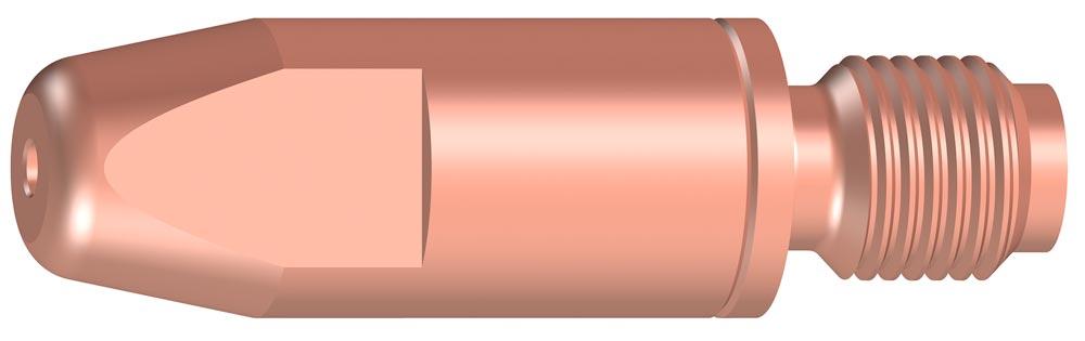 Stromdüse, gerade, CuCrZr, M6, für Draht-Dm. 0,8 mm, D. 8 mm, Länge 28 mm