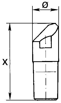 Punktelektrode, exentrisch schräg, Nr. 29 1:10, 45 mm lang