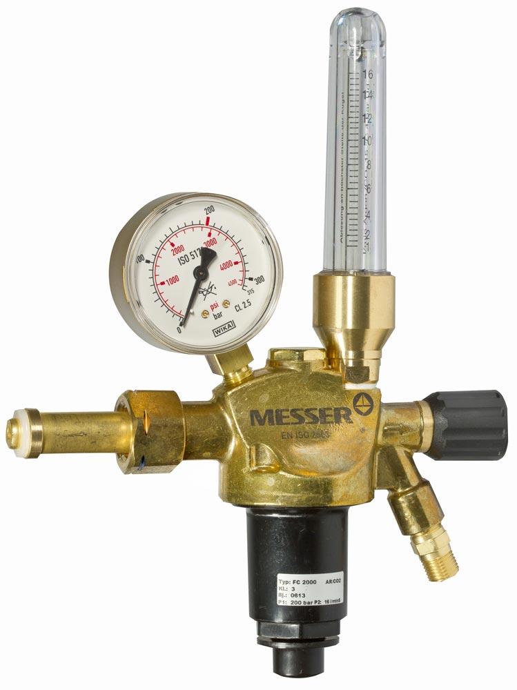 Flaschendruckminderer Wasserstoff, mit Flowmeter 16 L/Min