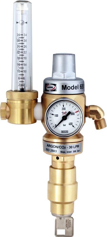 Druckminderer Modell 651 mit Gassparvorrichtung und Flowmeter, absperrbar, 0-34L, 300 bar
