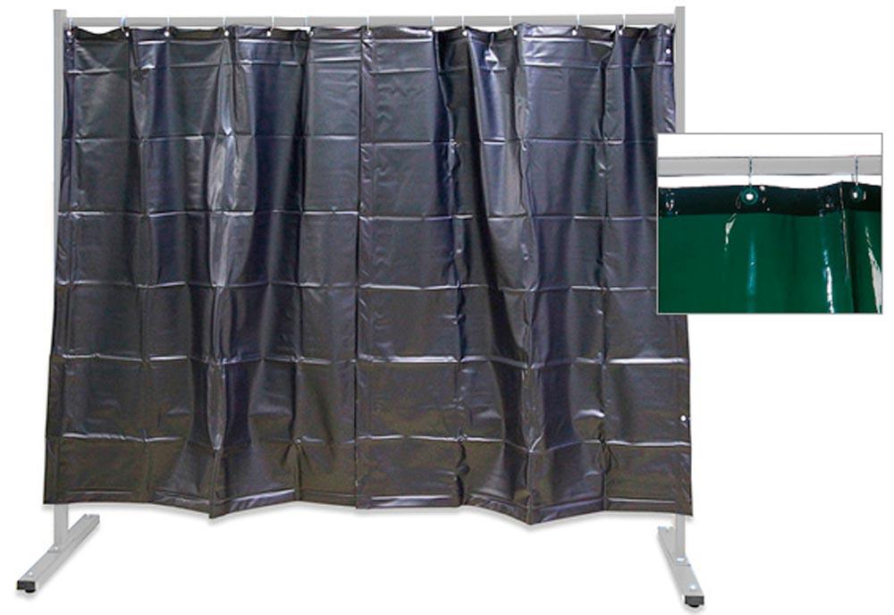 1-teilige Schutzwand mit Folienvorhang S7, grün