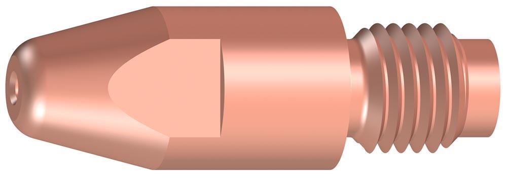 Stromdüse, gerade, E-Cu für Aludraht, M8, für Draht-Dm. 1,2 mm, D. 10 mm, Länge 30 mm