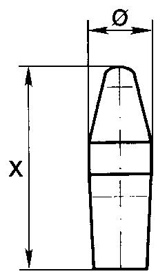 Punktelektrode, spitz-ballig, Nr. 44 MK 1, 40 mm lang
