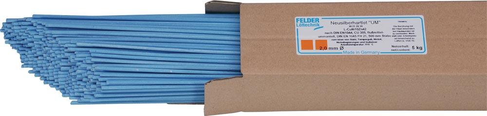 Neusilberhartlot UM Cu 305 D2xL500mm L-Cu Ni Zn 42 5 kg
